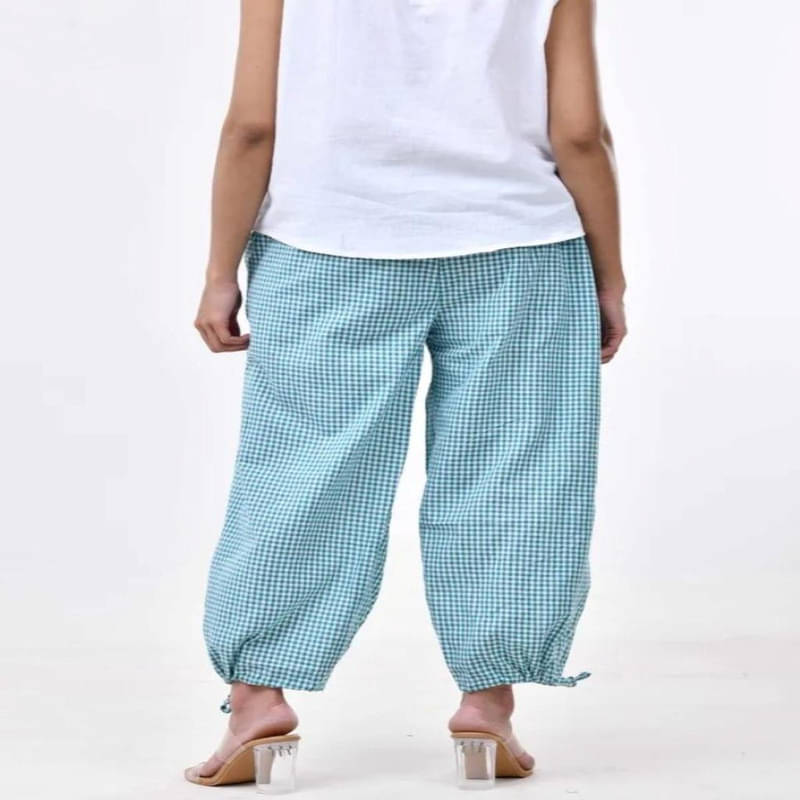     			SIDDHO HUM Women Cotton Wide Leg Trousers ( Green )