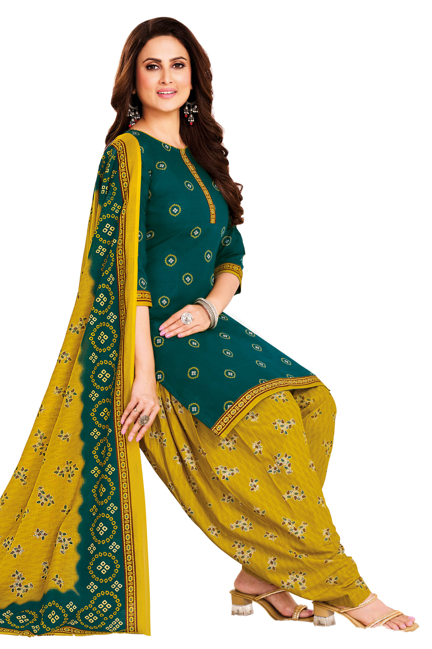 SIMMU Women Cotton Printed Straight Kurti With Patiala Salwar ( Green ) SIMMU Women Cotton Printed Straight Kurti With Patiala Salwar ( Green )