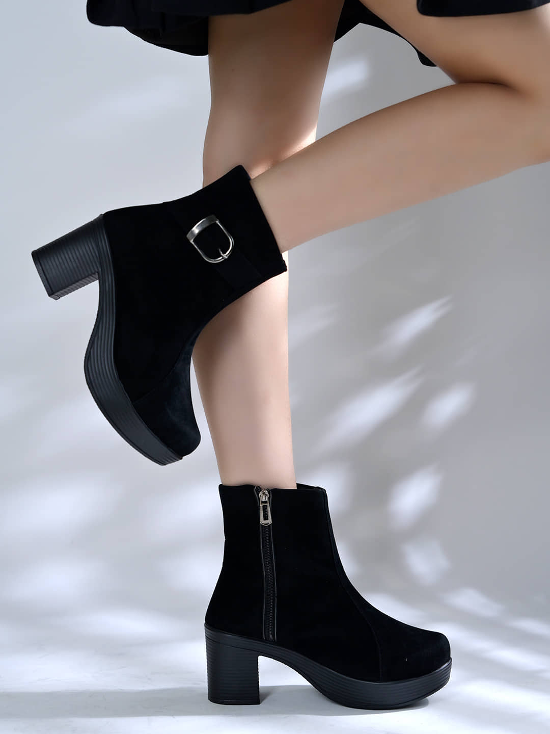 Shoetopia Black Women's Ankle Length Boots