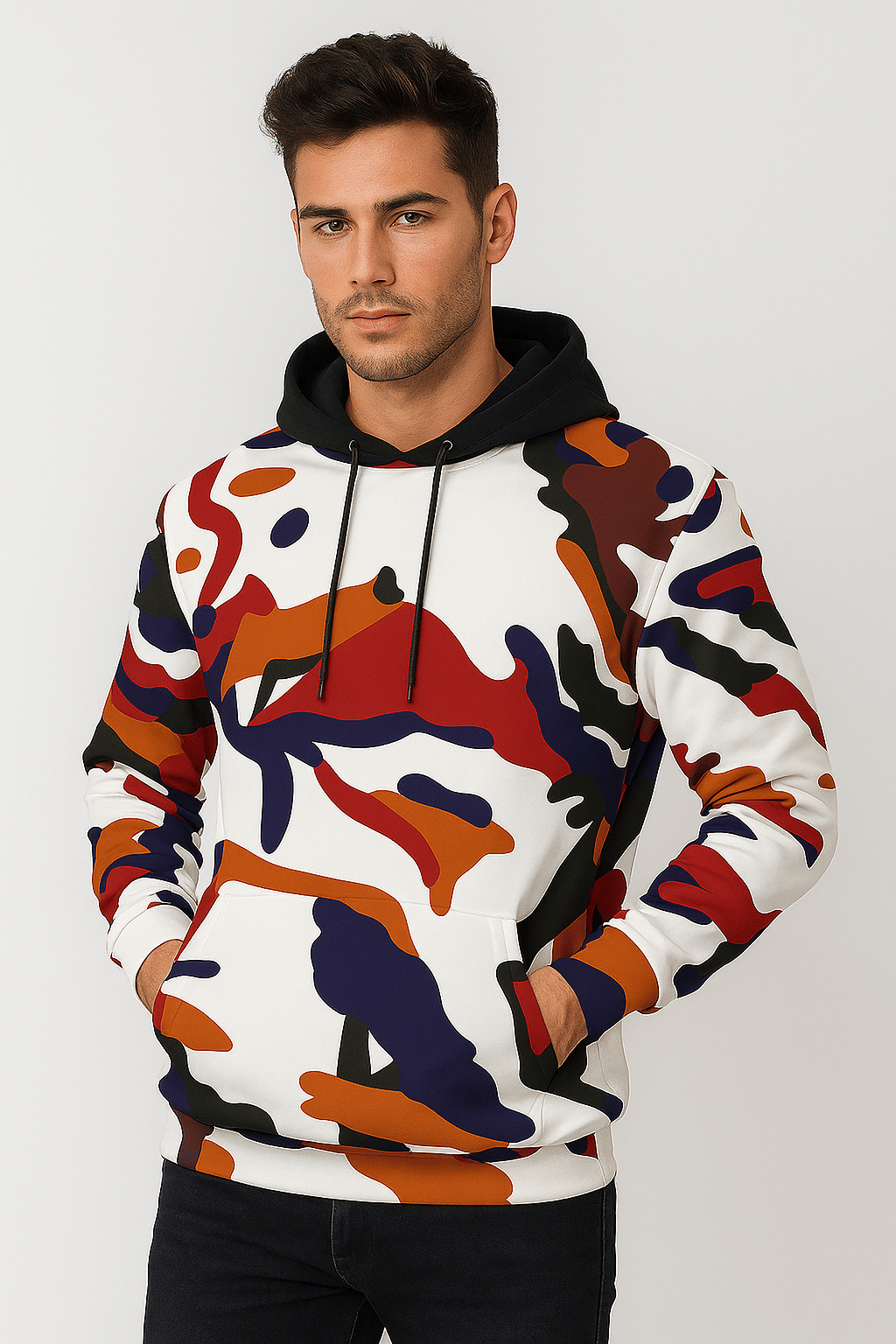     			Soul Beez Polyester Hooded Men's Sweatshirt - Multicolor ( Pack of 1 )