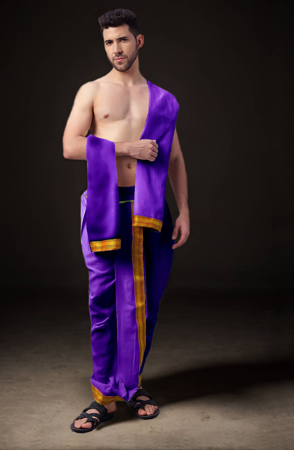 Spewim Polyester Men's Dhoti Orange ( Pack of 1 ) Spewim Polyester Men's Dhoti Orange ( Pack of 1 )