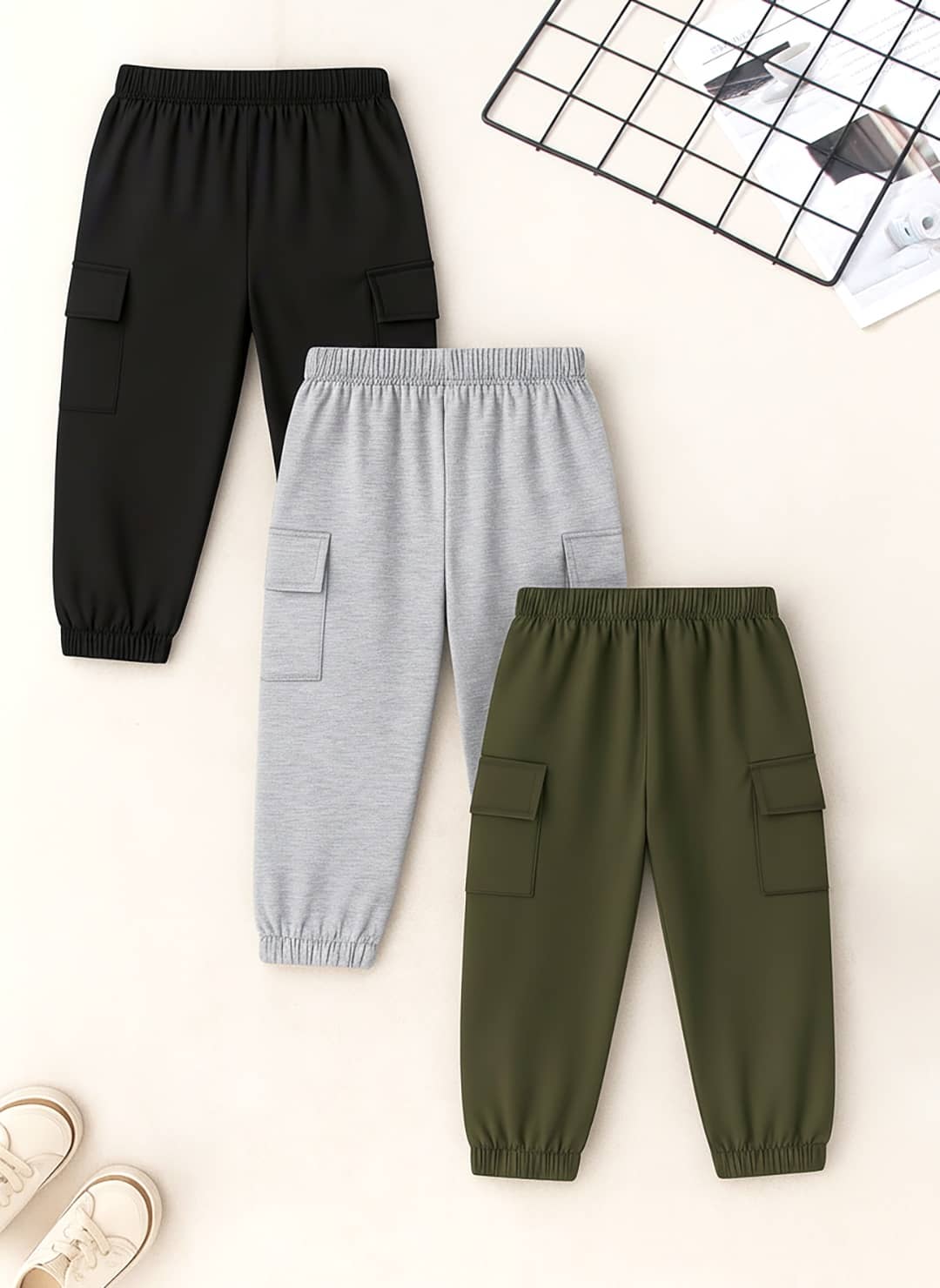 Trampoline Pack of 3 Boys Cotton Blend Trackpant ( Multicolor ) - Track Pants | Buy online on ZillyBuy