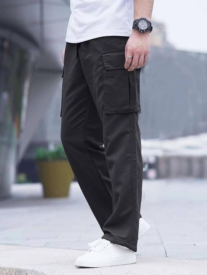     			Woozie Regular Men's Cargos - Black ( Pack of 1 )