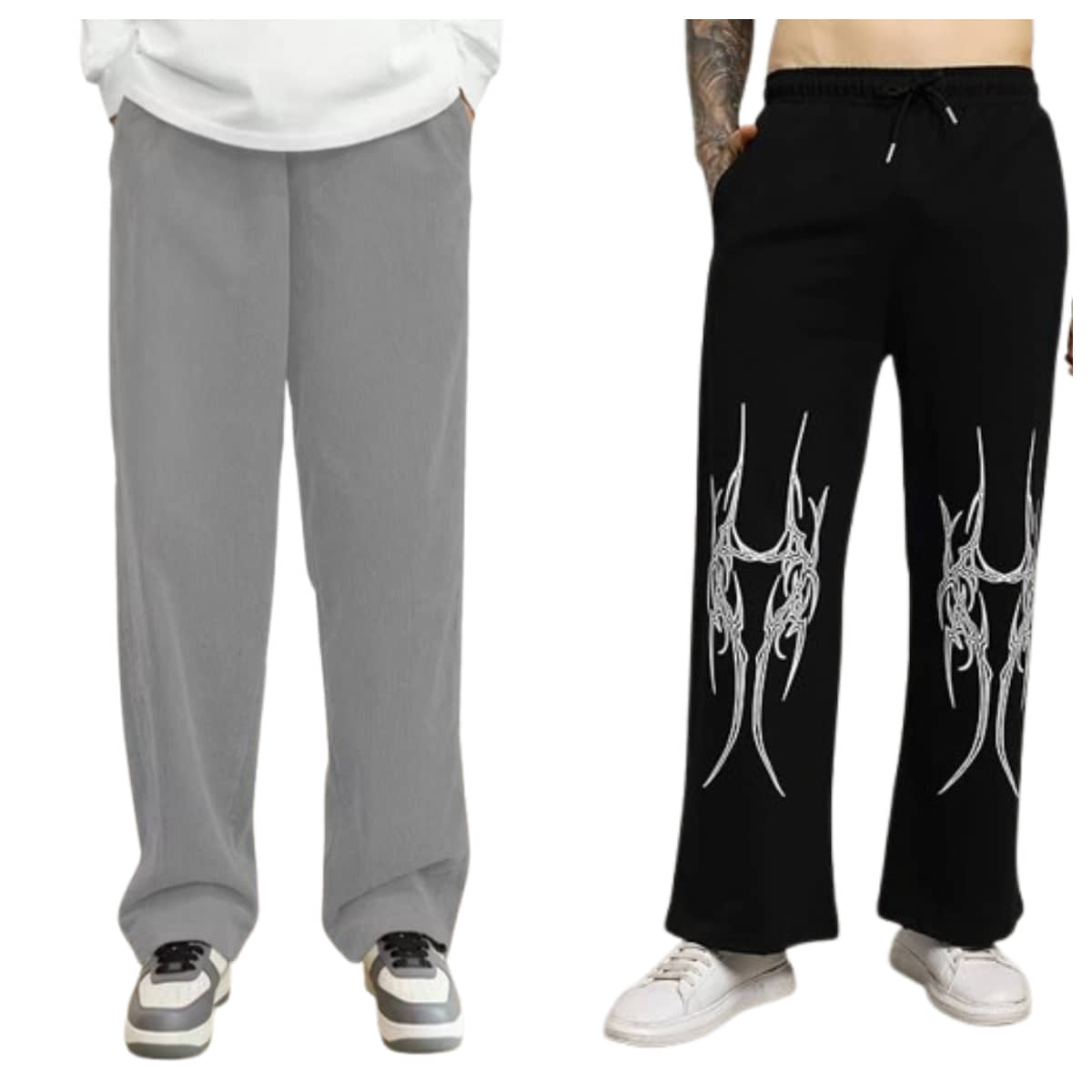 attitude start of fashion Grey Lycra Men's Joggers ( Pack of 2 ) - Track Pants | Buy online on ZillyBuy
