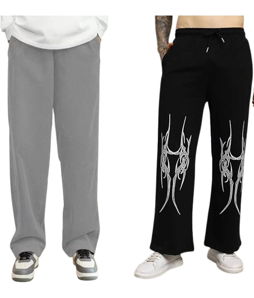 attitude start of fashion Grey Lycra Men's Joggers ( Pack of 2 ) - Track Pants | Buy online on ZillyBuy
