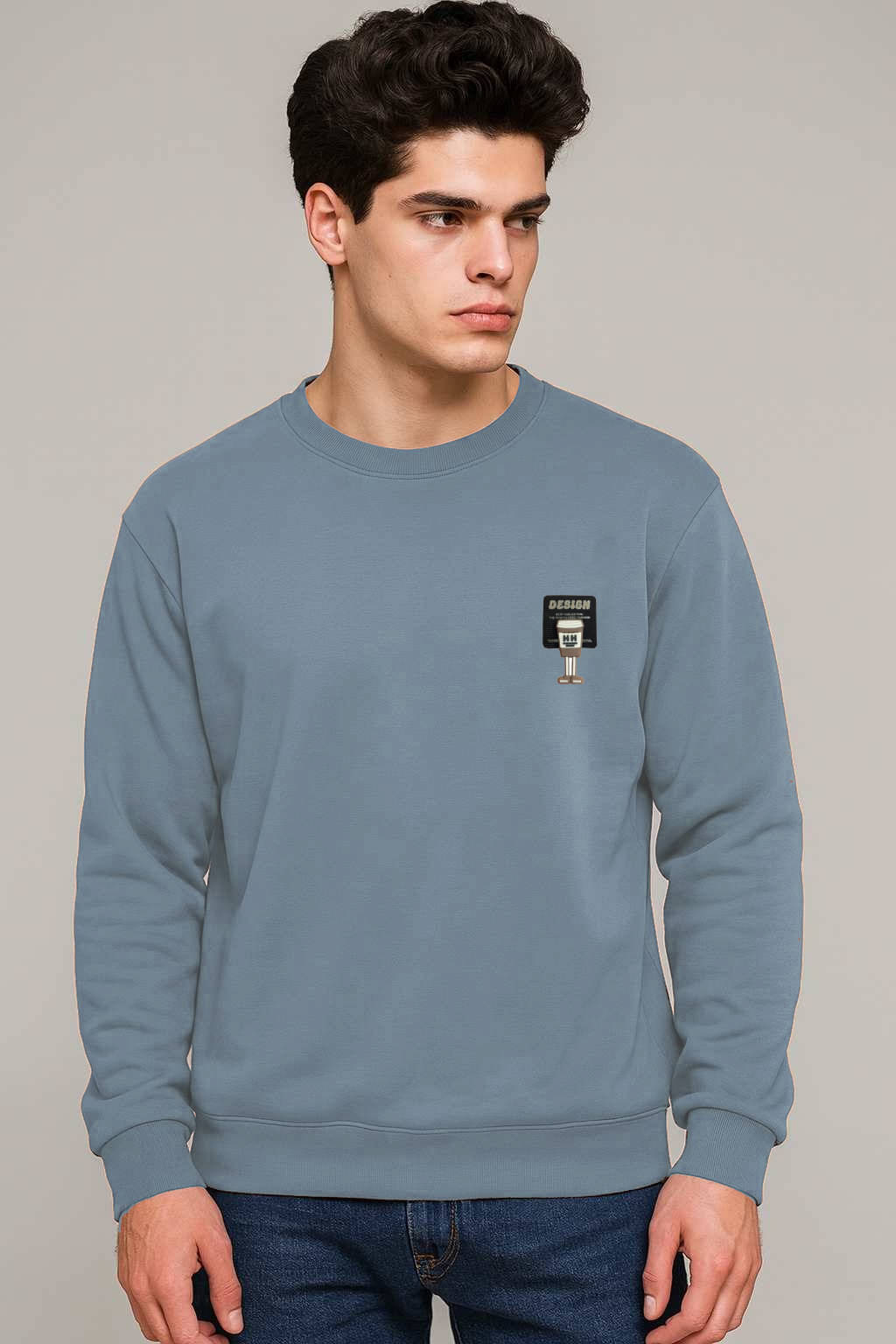     			fashlook Woollen Round Neck Men's Sweatshirt - Grey ( Pack of 1 )
