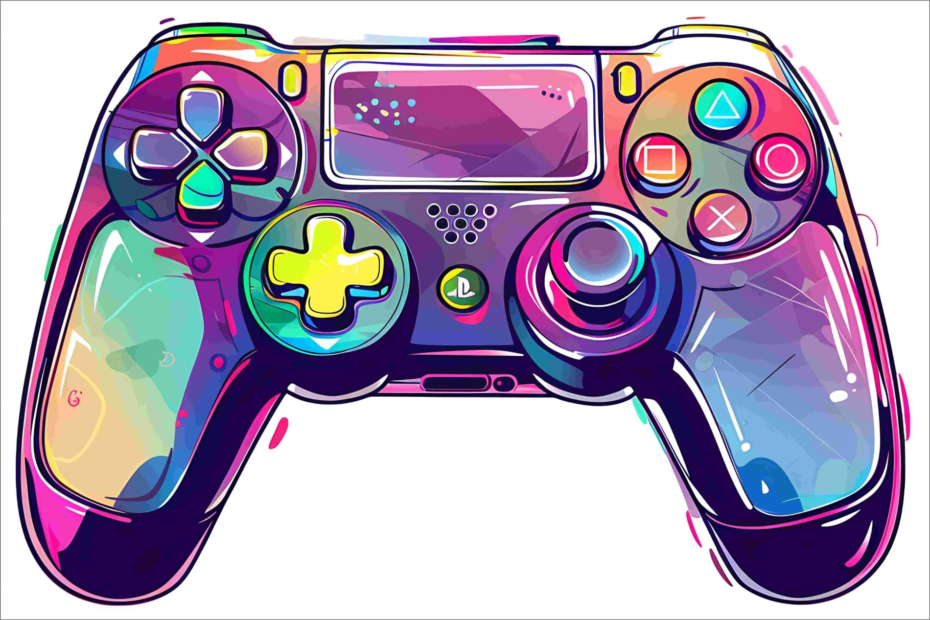 18X12 Inches Colorful Gamepad Vinyl Wall Sticker for Kids Room & Gamer Zone 18X12 Inches Colorful Gamepad Vinyl Wall Sticker for Kids Room & Gamer Zone