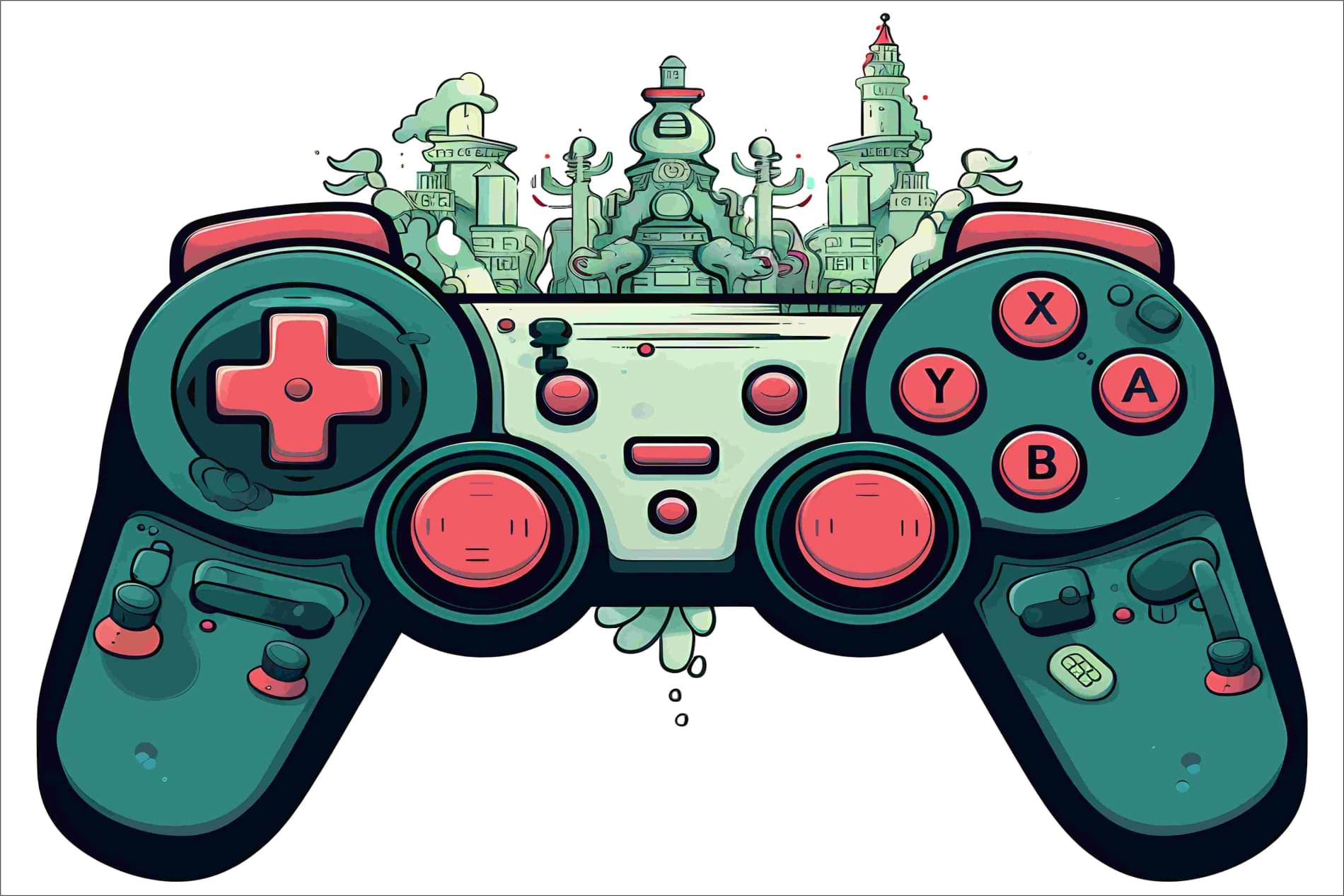 18X12 Inches Gamepad Vinyl Wall Sticker for Kids Room, Gaming Zone & Study Area 18X12 Inches Gamepad Vinyl Wall Sticker for Kids Room, Gaming Zone & Study Area