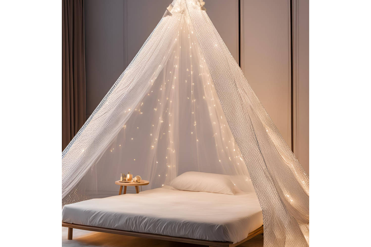     			1iAM White Net Light Combo Pack | 1pc 10x1.5m (32.8x5ft) Transparent White Cabana Decoration Net Backdrop & 1pc 34ft 38 Bulbs Including Rice Light for Birthday, Anniversary, Haldi, Mehndi, Wedding