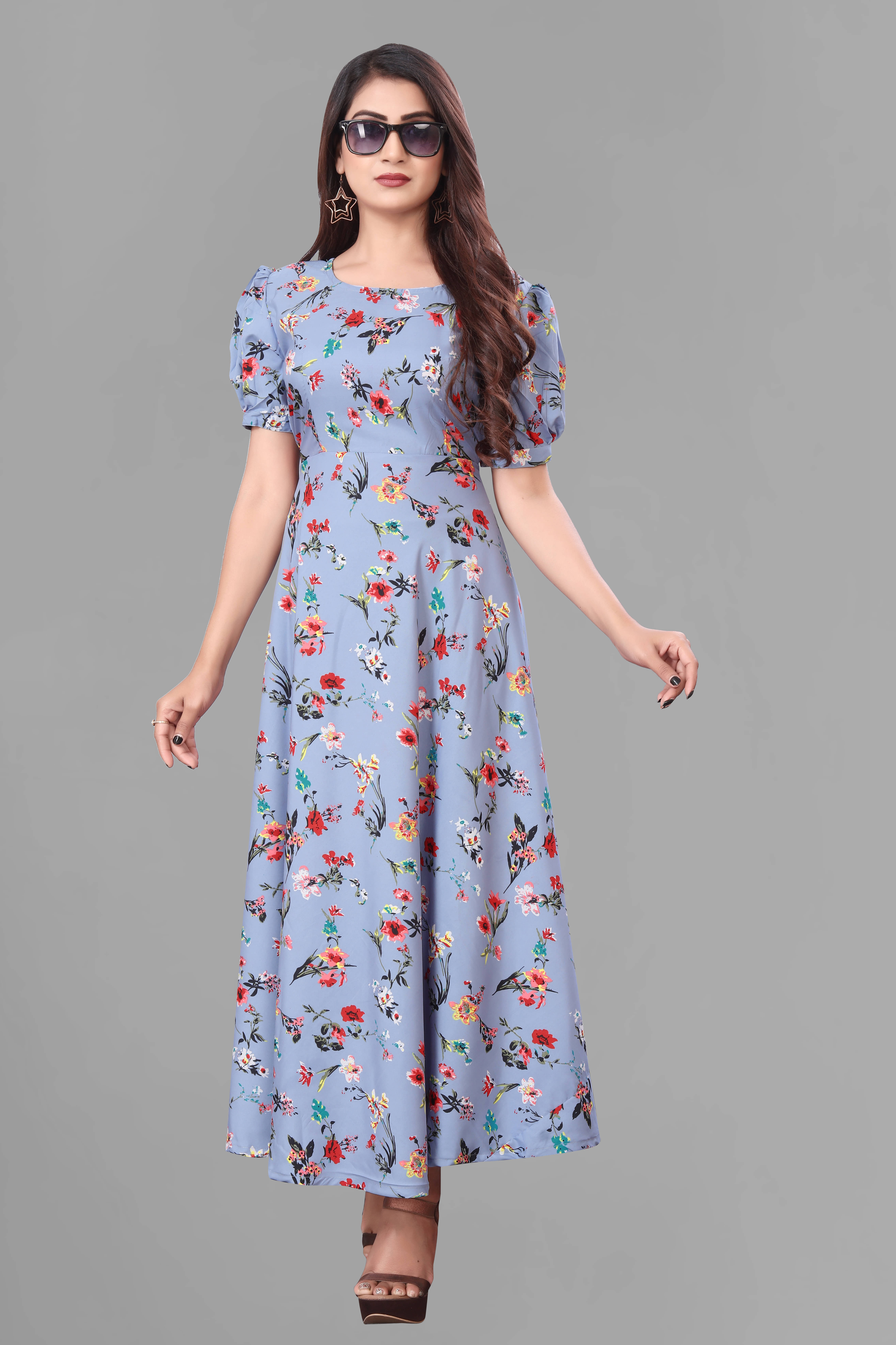 2V BROTHERS Women Crepe Printed A-line Dress ( Multicolor 6 ) 2V BROTHERS Women Crepe Printed A-line Dress ( Multicolor 6 )