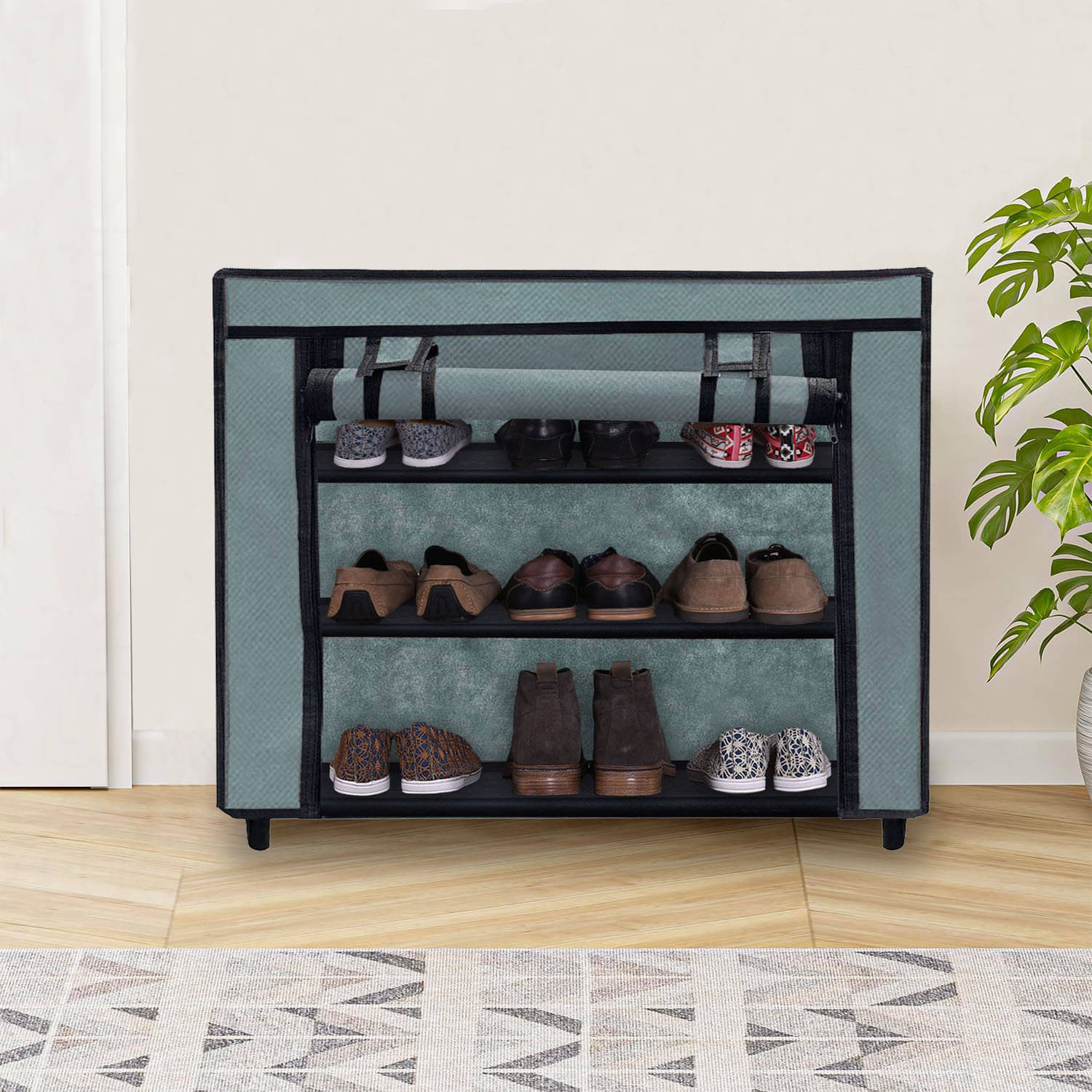     			3-Layer Grey Shoe Organizer – Sturdy & Dust-Proof