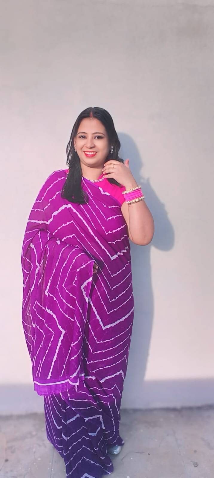 ANAND SAREES Georgette Printed Ilkal Saree With Unstitched Blouse Piece ( Purple )     			ANAND SAREES Georgette Printed Ilkal Saree With Unstitched Blouse Piece ( Purple )