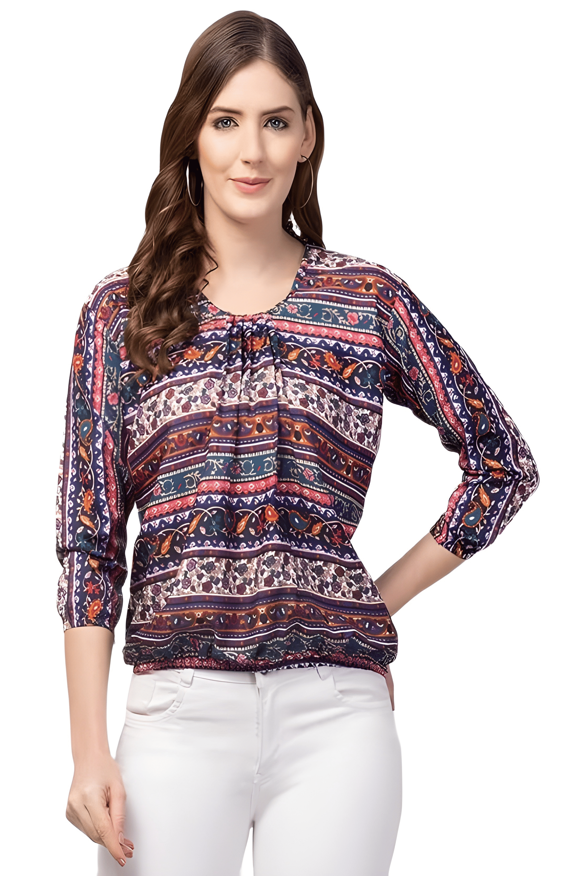     			ATIMUNA Women's Polyester Regular Top ( Multicolor )