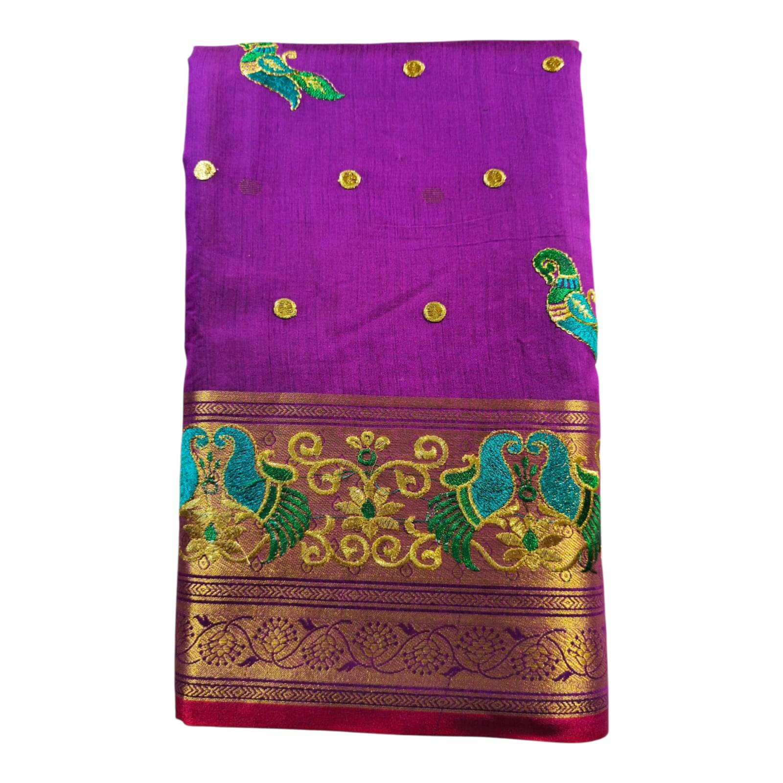    			Anaya Saree Art Silk Embroidered Baluchari Saree With Unstitched Blouse Piece ( Multicolor )