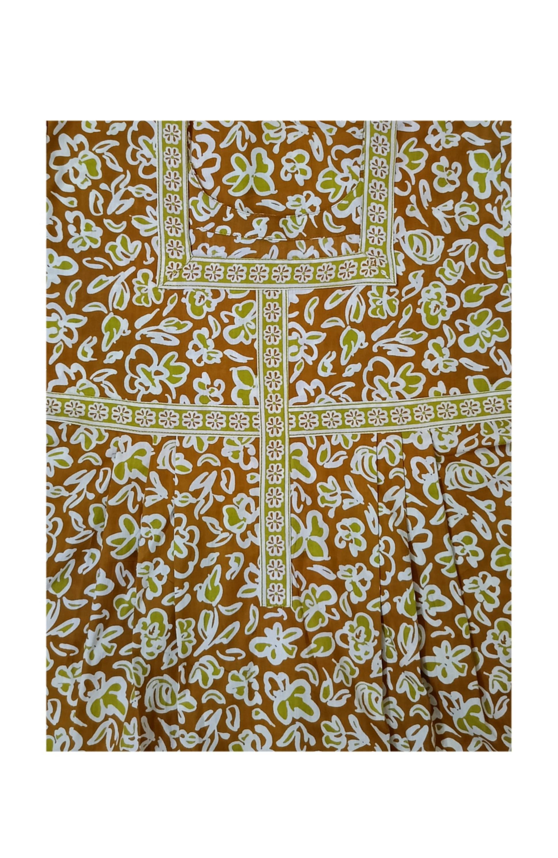     			BULDEV NIGHTY Cotton Printed Women Regular Nighty ( Mustard )