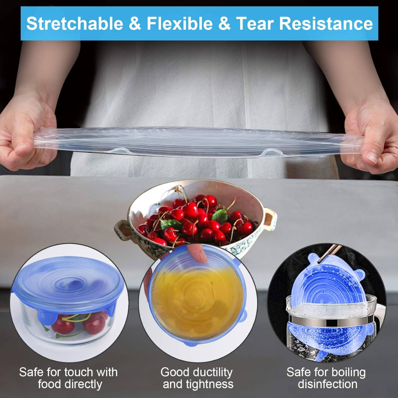     			Brahmani Art Non Stick Non-stick Cookware Sets silicone stretch lid