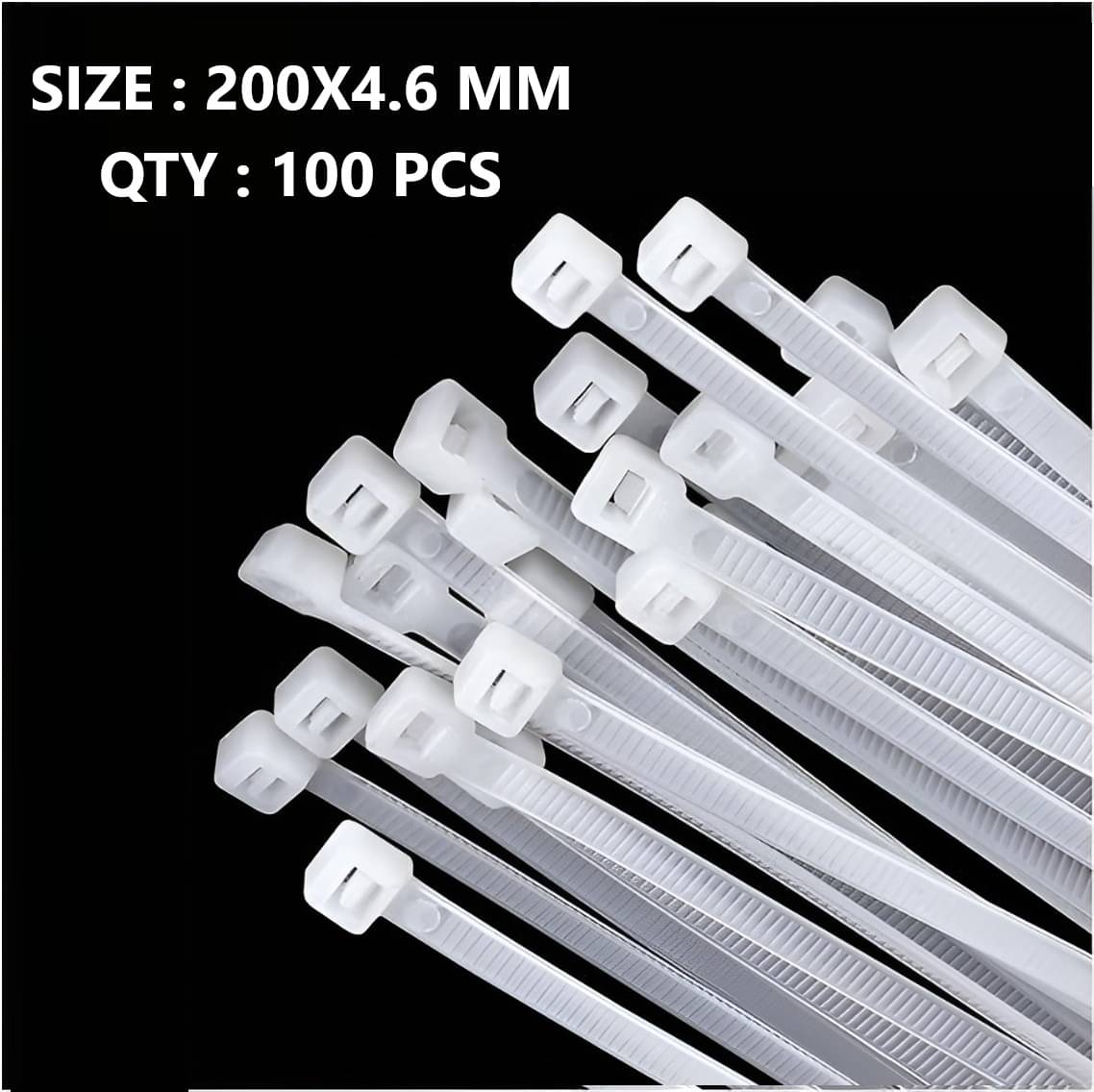 8" inch Cable Ties 200 mm White Nylon Cable Tie Zip Wire Organiser Ties Premium Nylon Self Locking Cable Tie(200 x 4.6 MM) 100 pcs 8" inch Cable Ties 200 mm White Nylon Cable Tie Zip Wire Organiser Ties Premium Nylon Self Locking Cable Tie(200 x 4.6 MM) 100 pcs