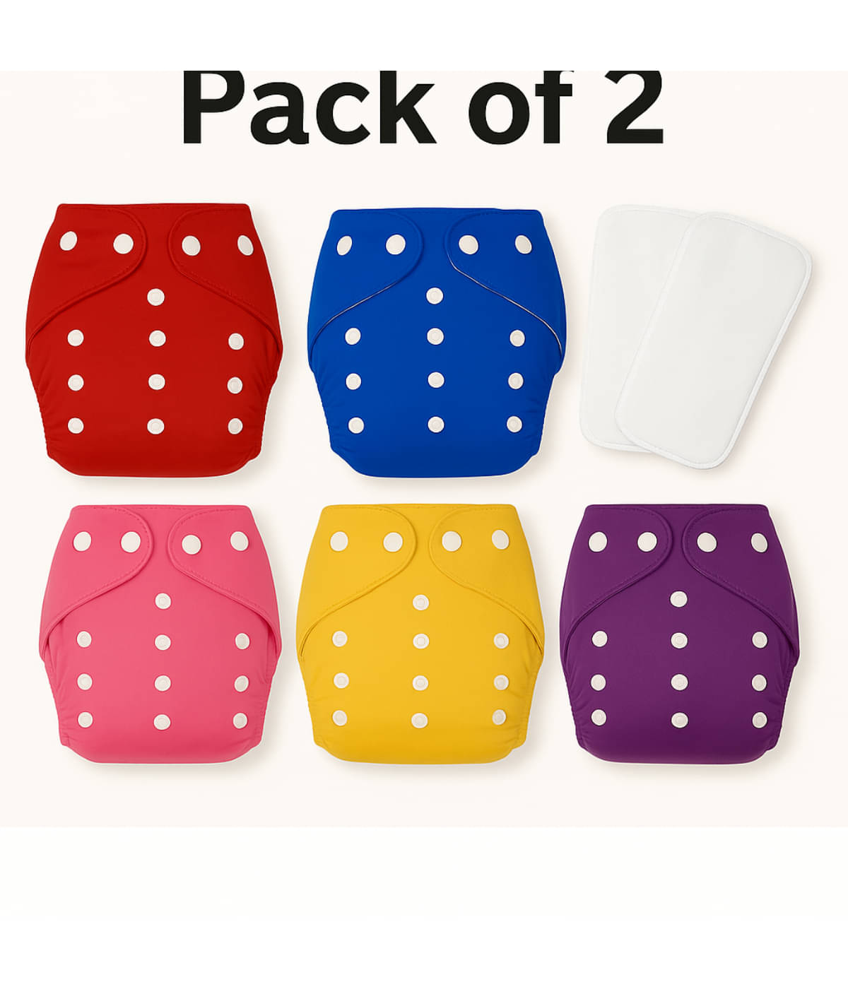 D& V BROTHER Adjustable & Waterproof Nappy ( Pack of 2 )     			D& V BROTHER Adjustable & Waterproof Nappy ( Pack of 2 )