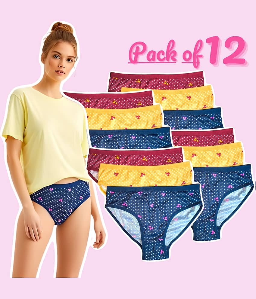 DOOZIE LOVEPLUS Cotton Blend Bikini ( Multicolor , Pack of 12 )