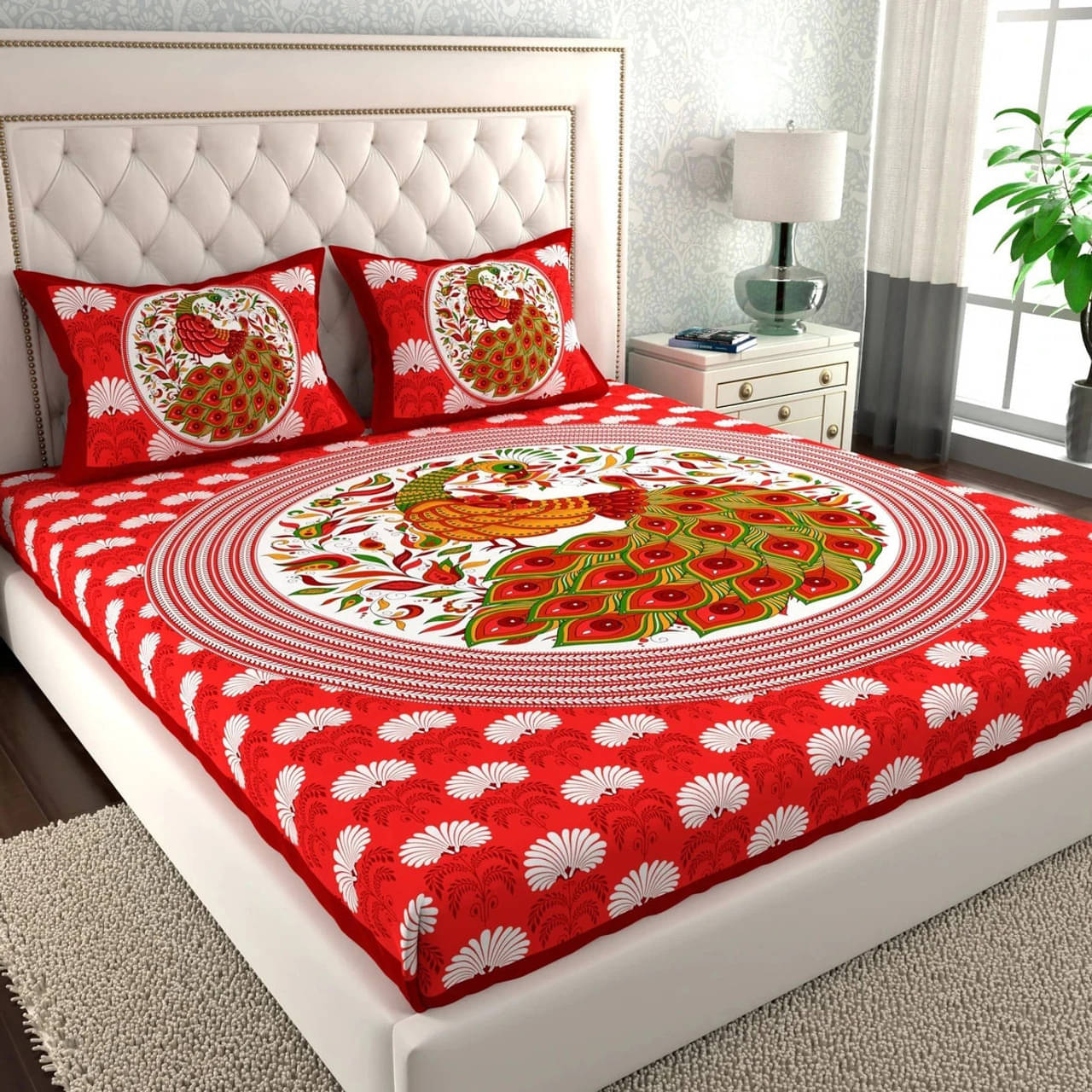Dgsm Craft Cotton 1 Double Queen Bedsheet with 2 Pillow Covers ( Multicolor )     			Dgsm Craft Cotton 1 Double Queen Bedsheet with 2 Pillow Covers ( Multicolor )