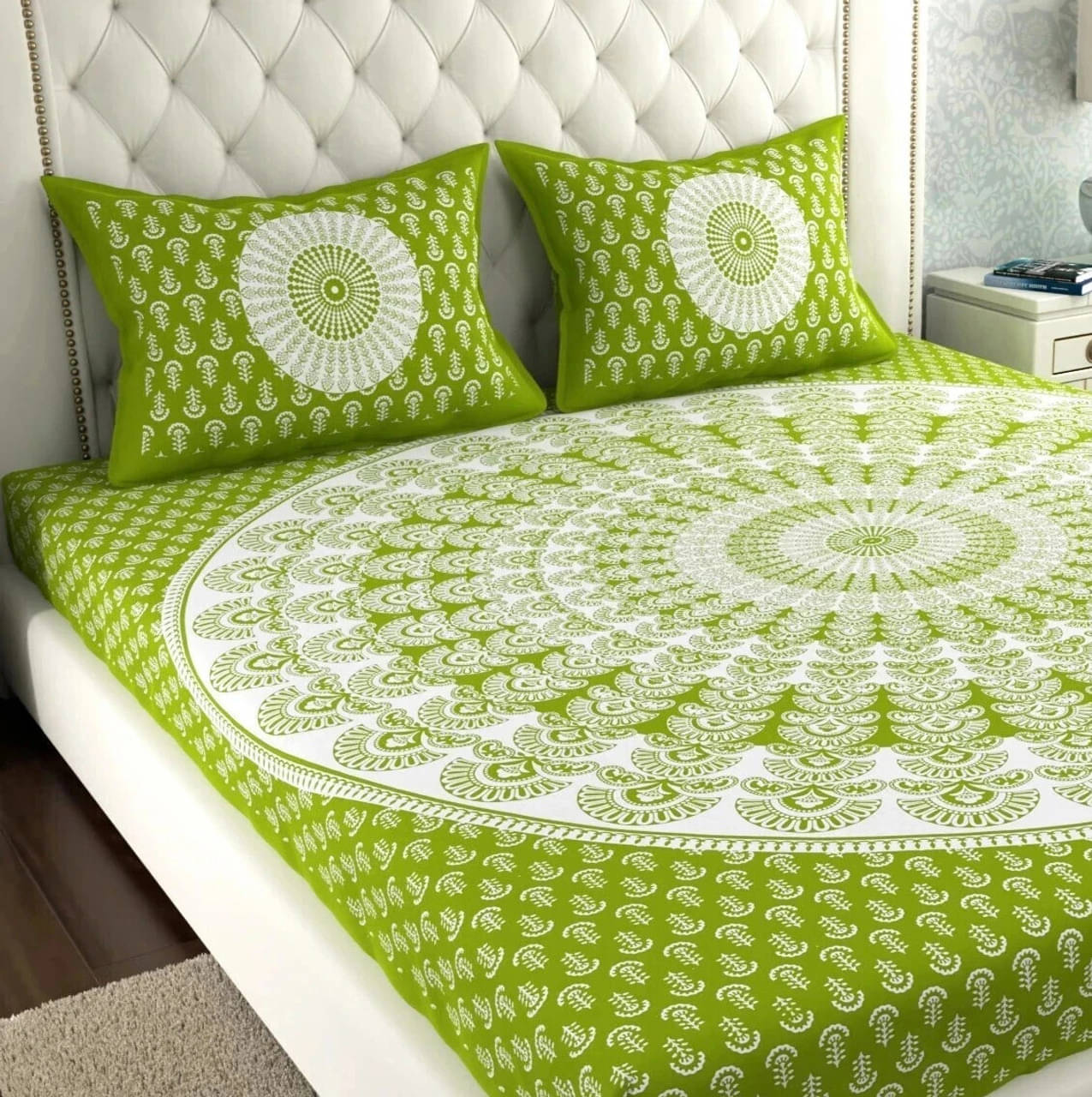     			Dgsm Craft Cotton 1 Double Queen Bedsheet with 2 Pillow Covers ( Multicolor )