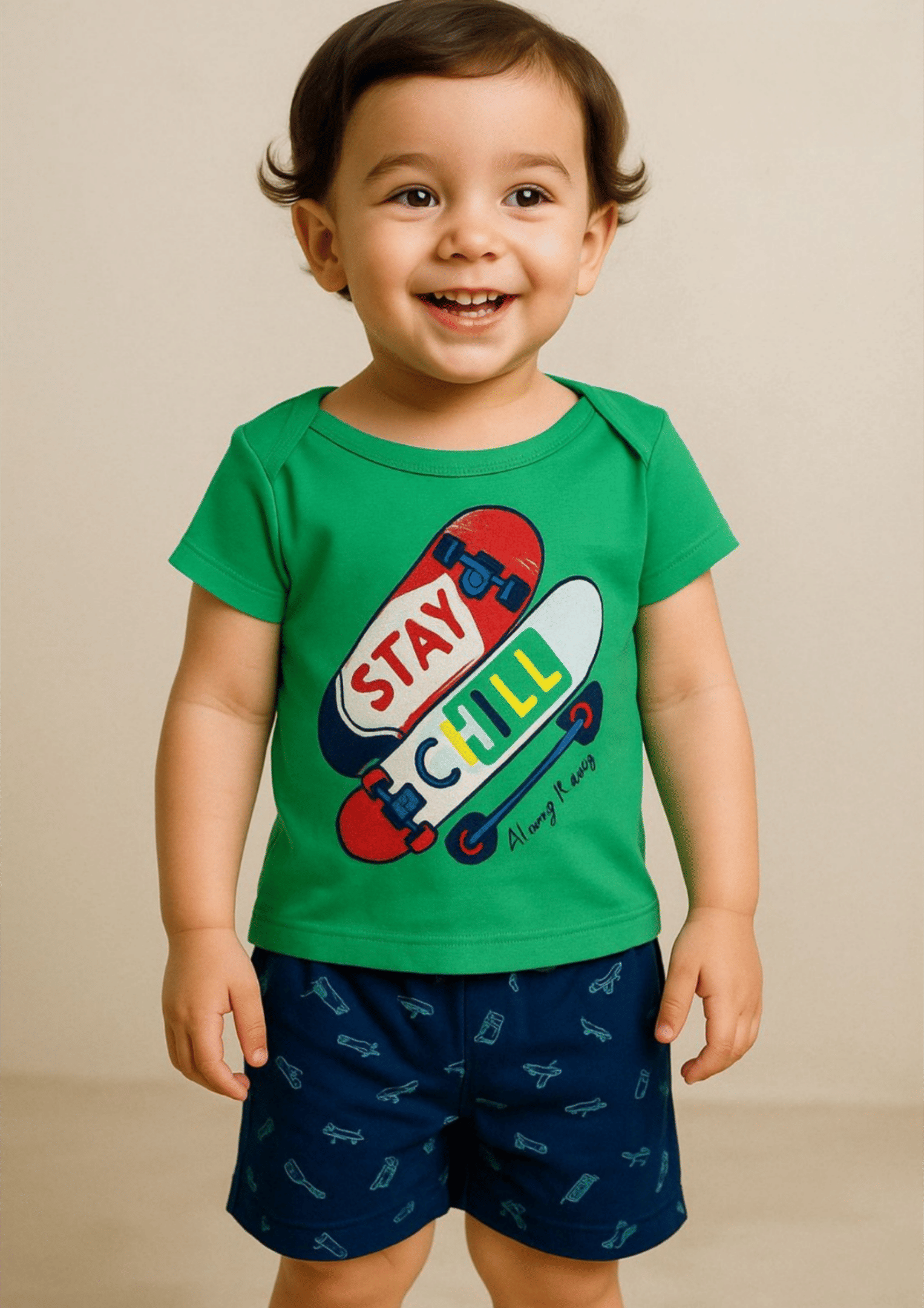     			FARAAZ Pack of 1 Boys Cotton T-Shirt & Shorts Set ( Blue )