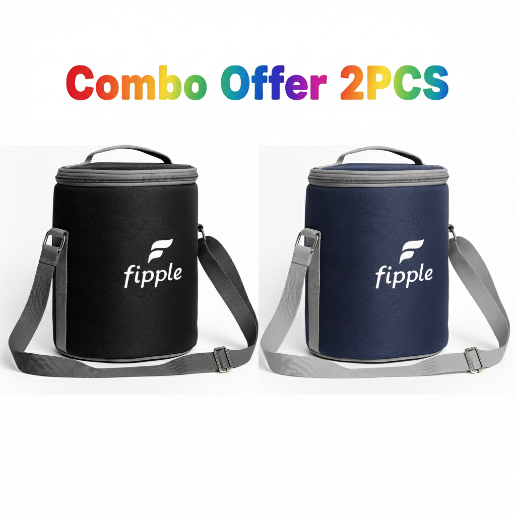     			FIPPLE Black Canvas Lunch Bag Pack of 2