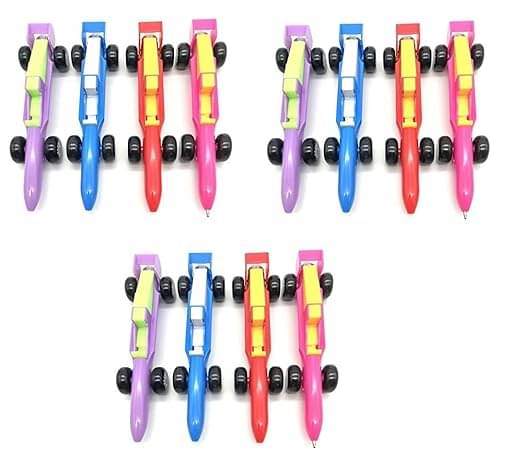     			FREEDY Cool Racing Car Ballpoint Pen Novelty Retractable Sports Car Pen Cute Fun Pens Blue Ink for School Party Office Stationery (PACK OF 12)
