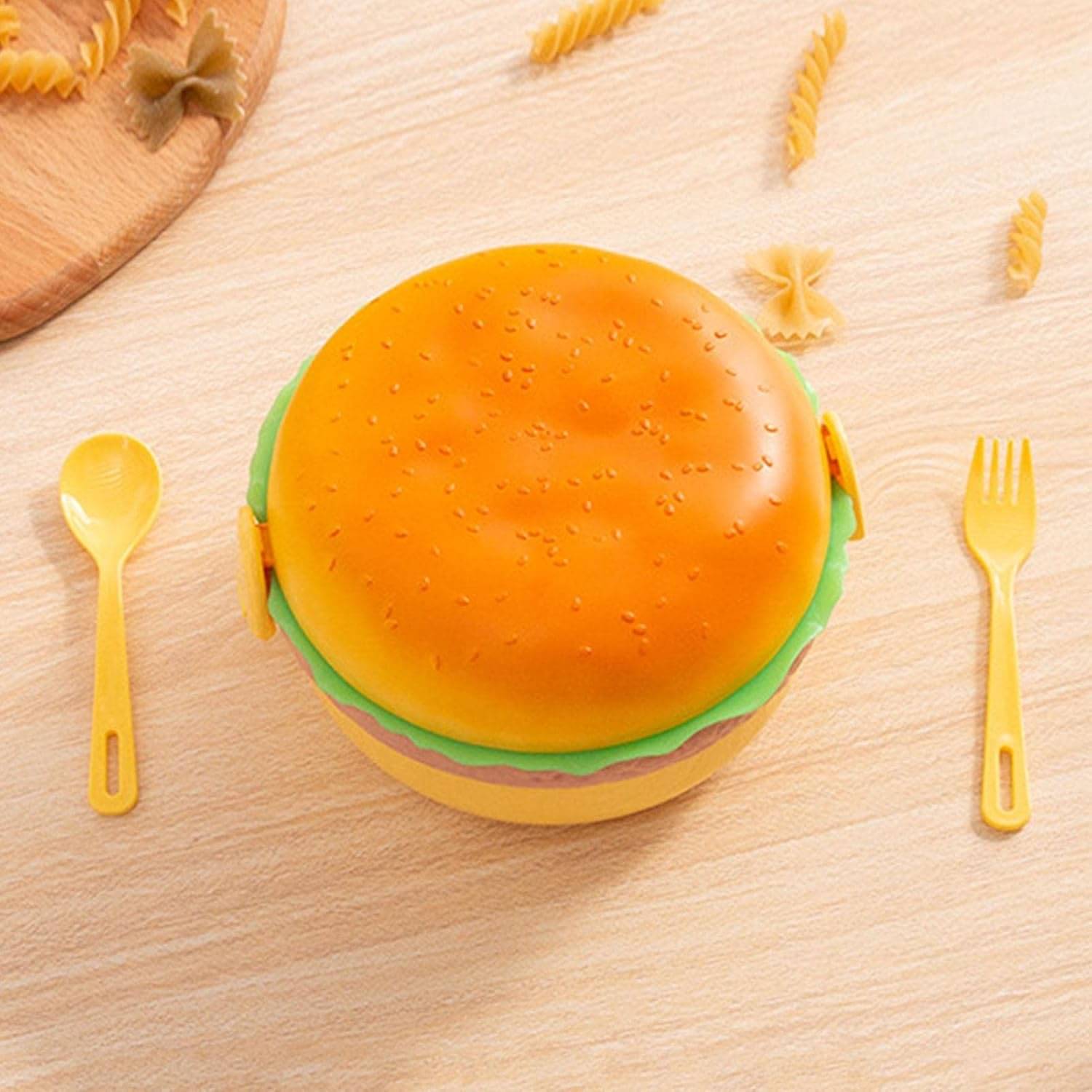    			GIFTWA Burger Shape Lunch Box Plastic Lunch Box 2 - Container ( Pack of 1 )