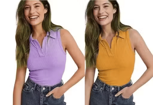 Generic Women's Cotton Blend Tank Top ( Multi Color ) Generic Women's Cotton Blend Tank Top ( Multi Color )
