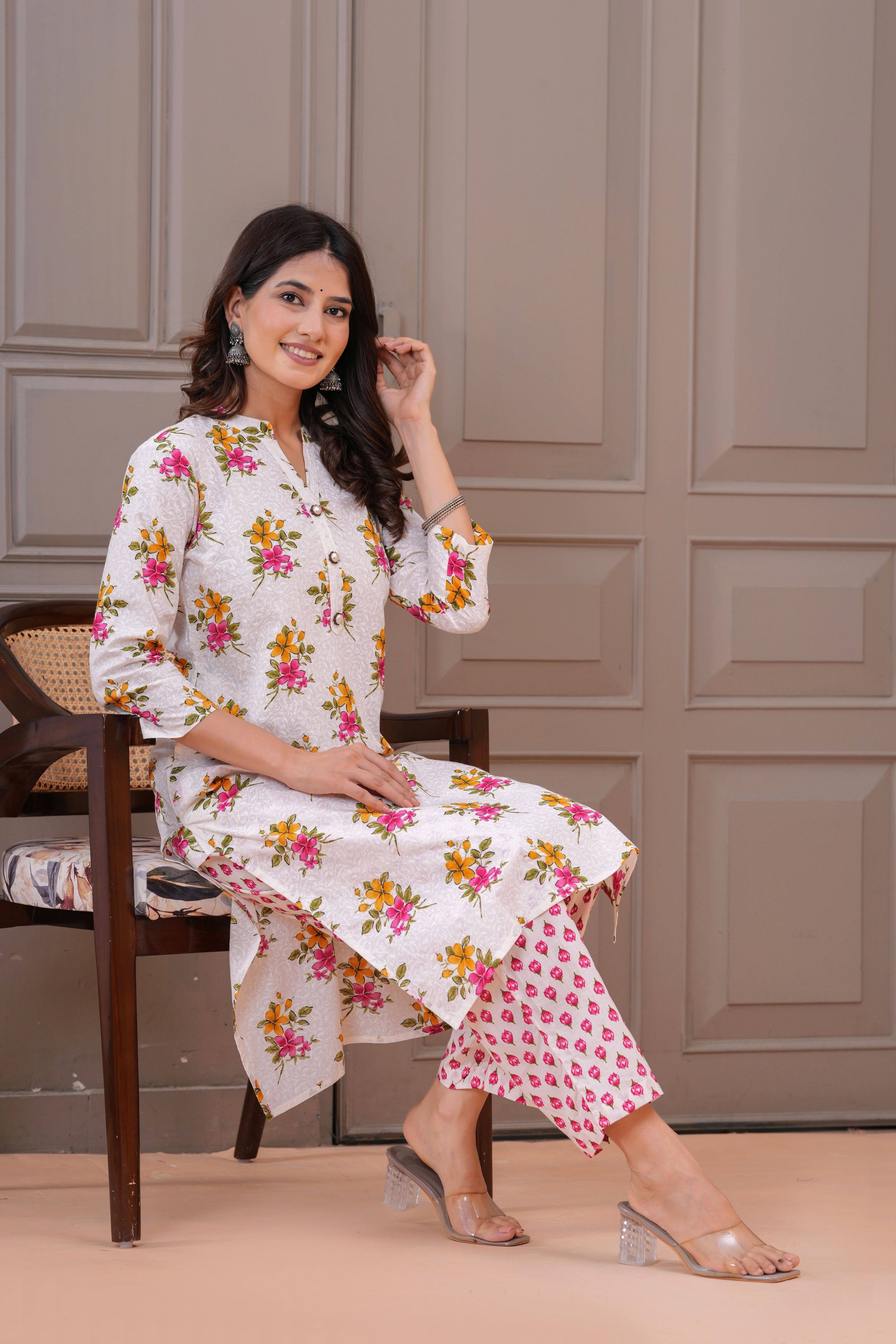 Greyshade Women Cotton Printed Straight Kurti With Salwar ( Pink ) Greyshade Women Cotton Printed Straight Kurti With Salwar ( Pink )