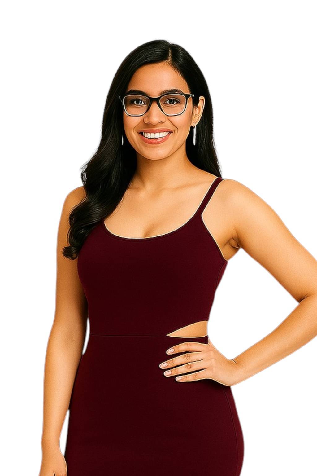 HUEGENZ Women Nylon Solid Bodycon Dress ( Wine ) HUEGENZ Women Nylon Solid Bodycon Dress ( Wine )
