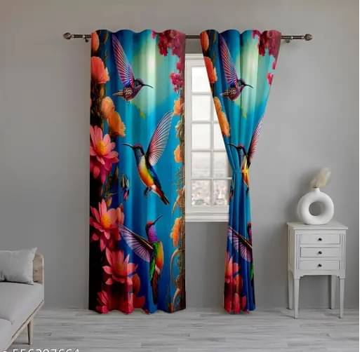 JV Creation Abstract Room Darkening Eyelet Curtain 5 ft ( Pack of 1 ) - Multicolor JV Creation Abstract Room Darkening Eyelet Curtain 5 ft ( Pack of 1 ) - Multicolor