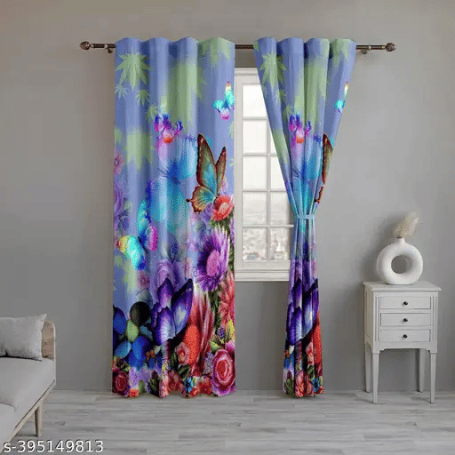     			JV Creation Abstract Room Darkening Eyelet Curtain 5 ft ( Pack of 1 ) - Multicolor