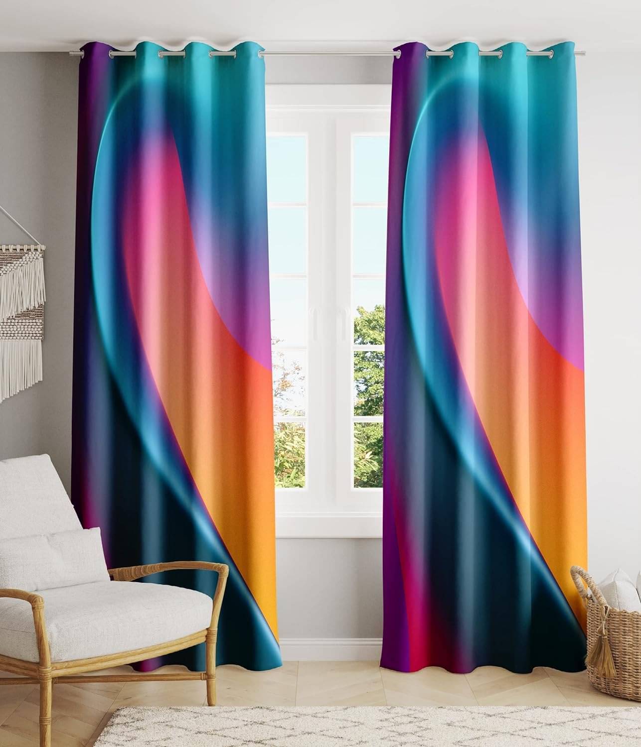 JV Creation Abstract Room Darkening Eyelet Curtain 9 ft ( Pack of 1 ) - Multicolor JV Creation Abstract Room Darkening Eyelet Curtain 9 ft ( Pack of 1 ) - Multicolor