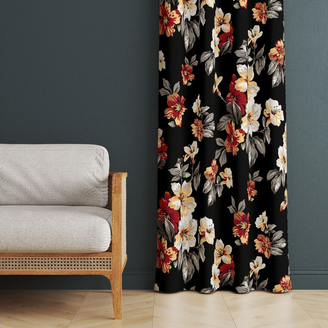     			JV Creation Abstract Room Darkening Eyelet Curtain 7 ft ( Pack of 1 ) - Multicolor