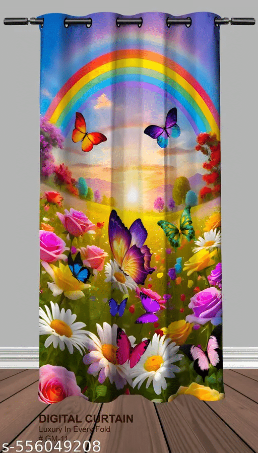     			JV Creation Abstract Room Darkening Eyelet Curtain 5 ft ( Pack of 1 ) - Multicolor