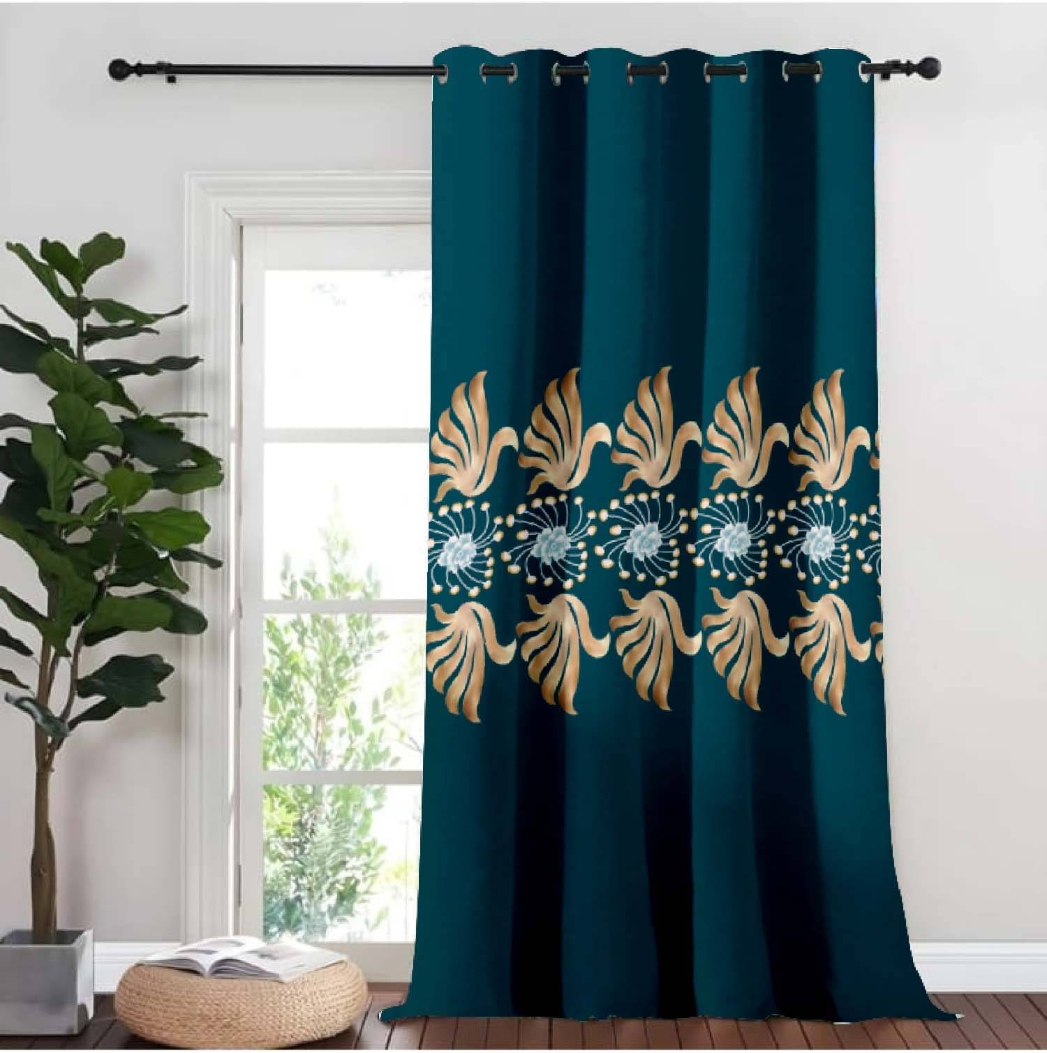 JV Creation Abstract Room Darkening Eyelet Curtain 9 ft ( Pack of 1 ) - Multicolor JV Creation Abstract Room Darkening Eyelet Curtain 9 ft ( Pack of 1 ) - Multicolor