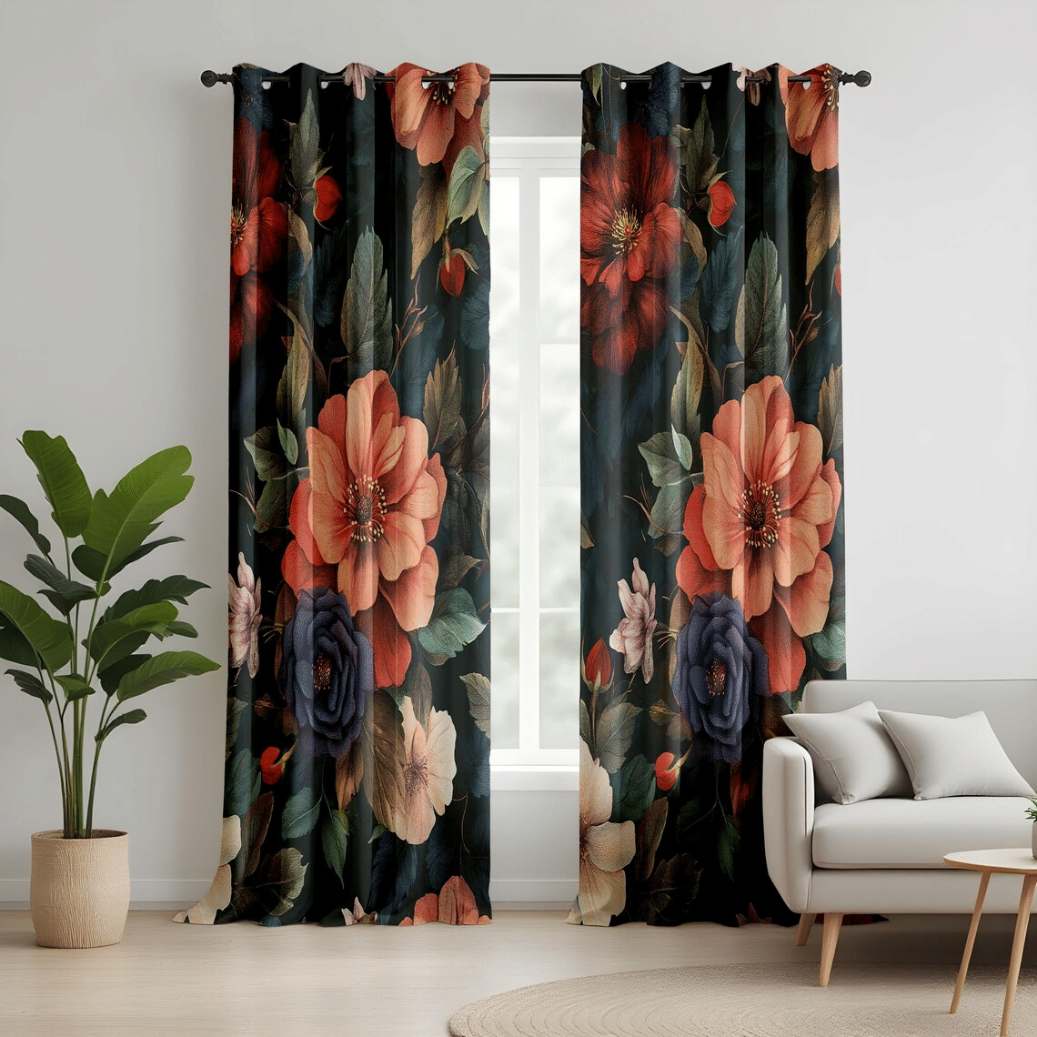 JV Creation Abstract Room Darkening Eyelet Curtain 5 ft ( Pack of 1 ) - Multicolor JV Creation Abstract Room Darkening Eyelet Curtain 5 ft ( Pack of 1 ) - Multicolor