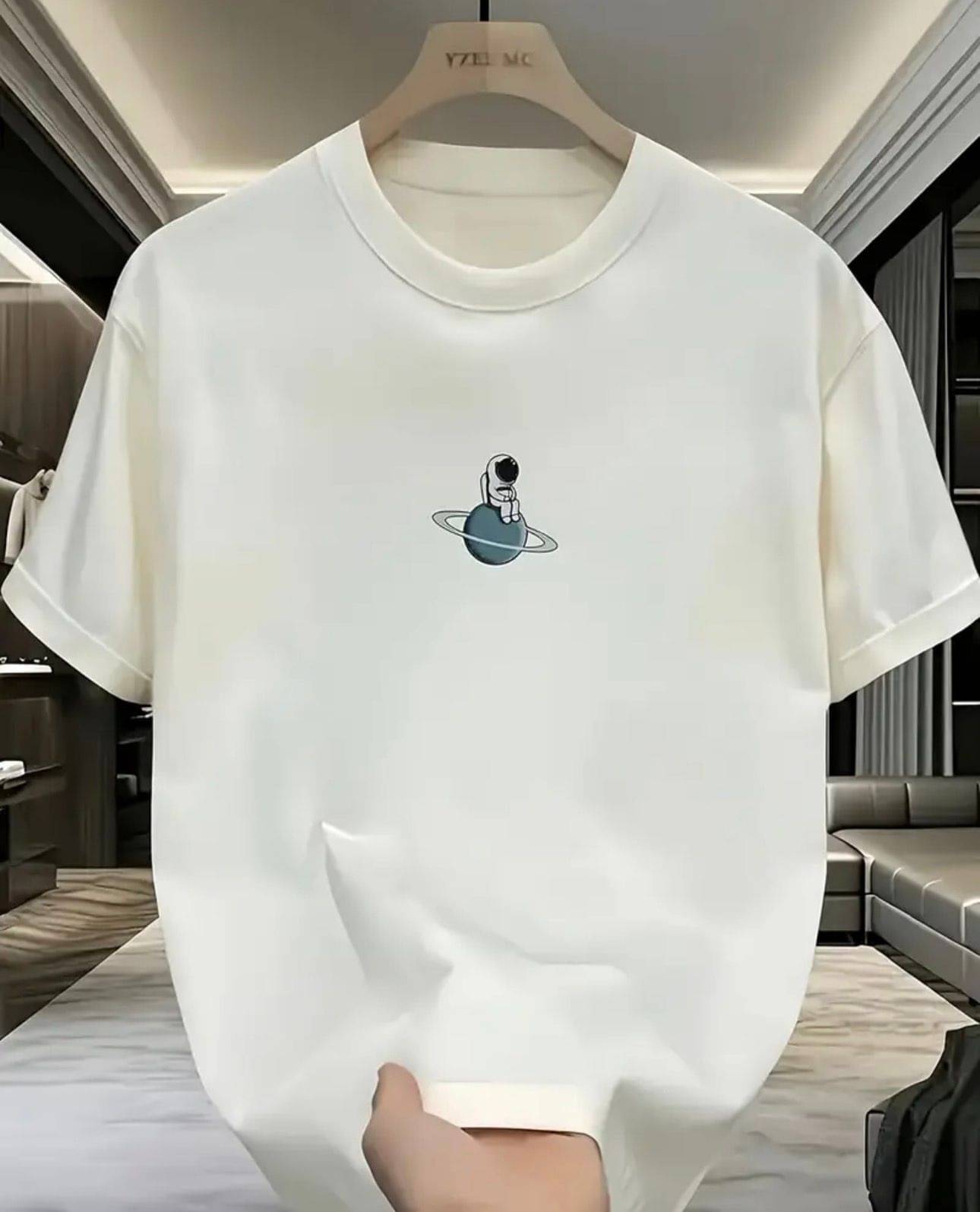 KM Men Cotton Blend Regular Fit Printed T-Shirt ( White ) KM Men Cotton Blend Regular Fit Printed T-Shirt ( White )
