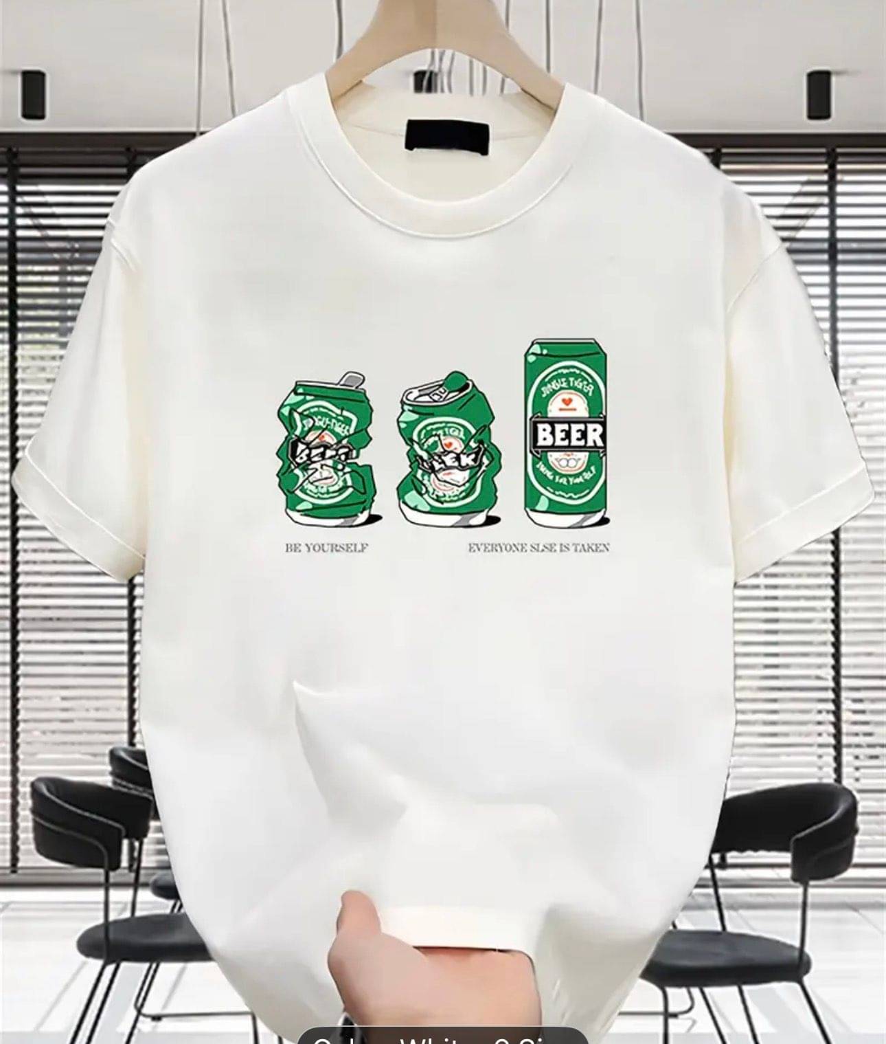 KM Men Cotton Blend Regular Fit Printed T-Shirt ( White ) KM Men Cotton Blend Regular Fit Printed T-Shirt ( White )