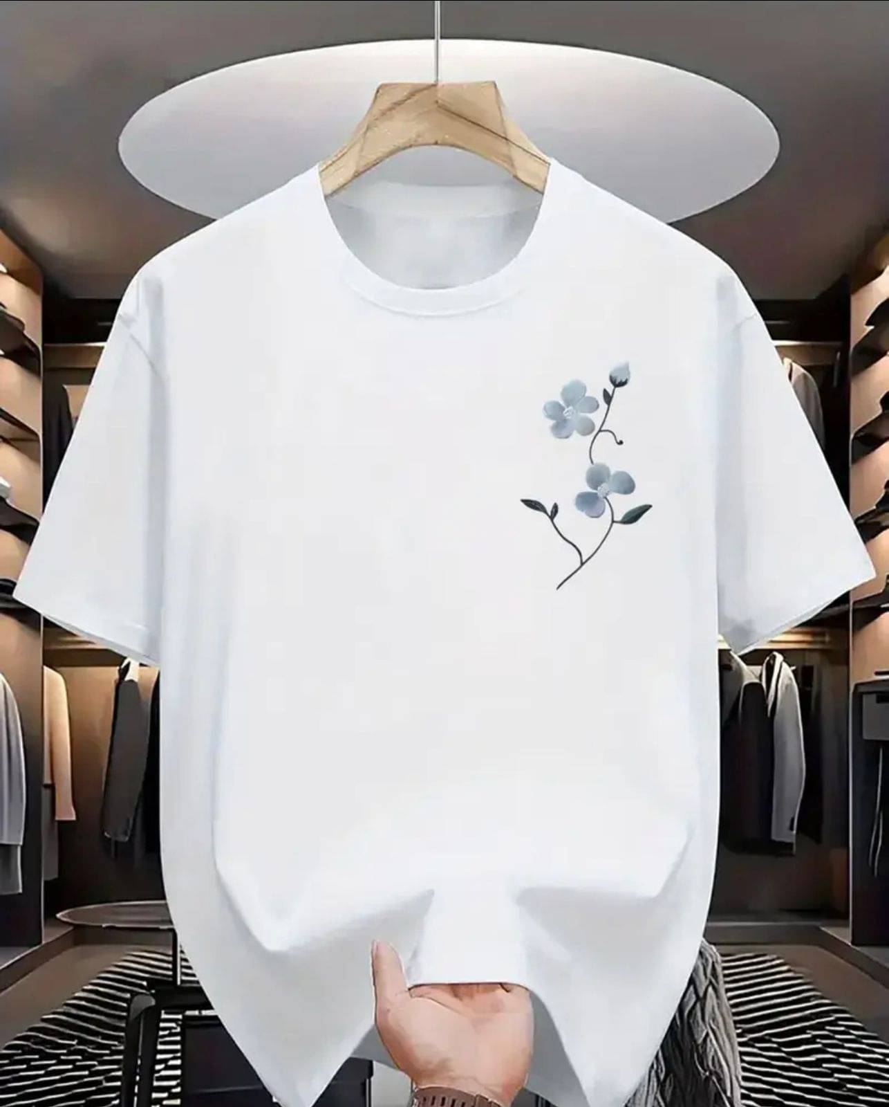 KM Men Cotton Blend Regular Fit Printed T-Shirt ( White ) KM Men Cotton Blend Regular Fit Printed T-Shirt ( White )