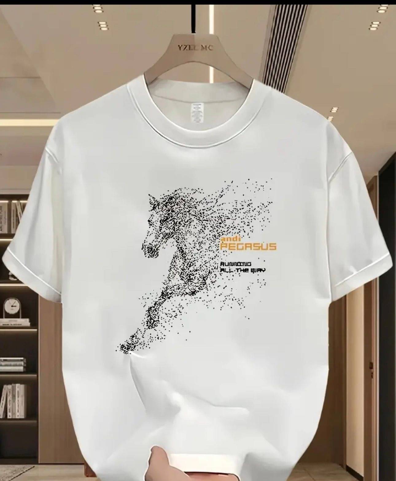     			KM Men Cotton Blend Regular Fit Printed T-Shirt ( White )