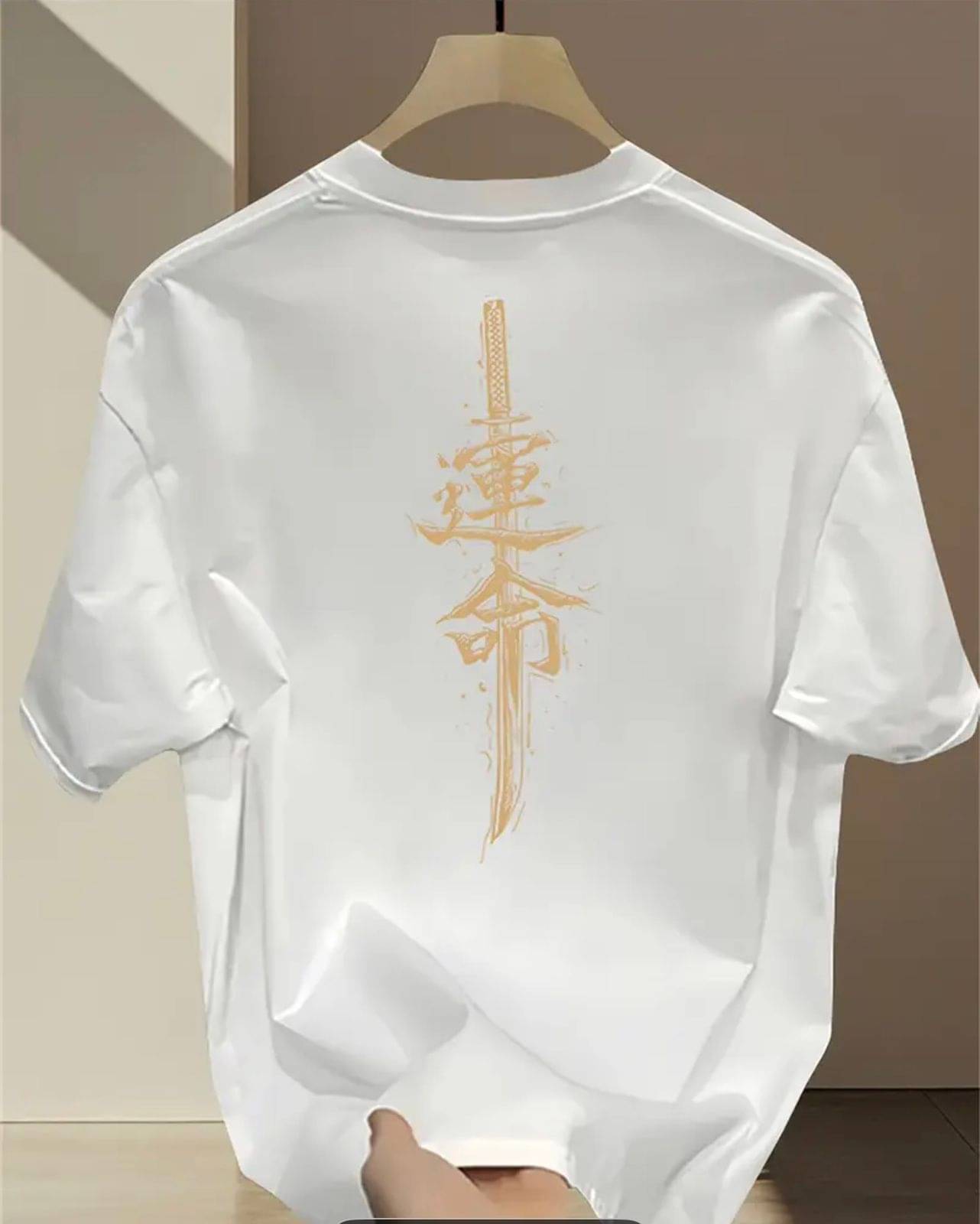     			KM Men Cotton Blend Regular Fit Printed T-Shirt ( White )