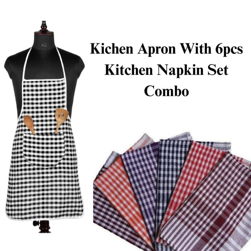     			Kitchen apron pack of 1 with kitchen napkin pack of 6