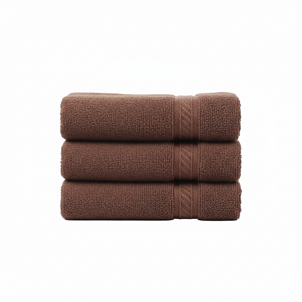     			LOVIO STORE Pack of 3 Cotton 501-600 -GSM Hand Towel ( Brown )