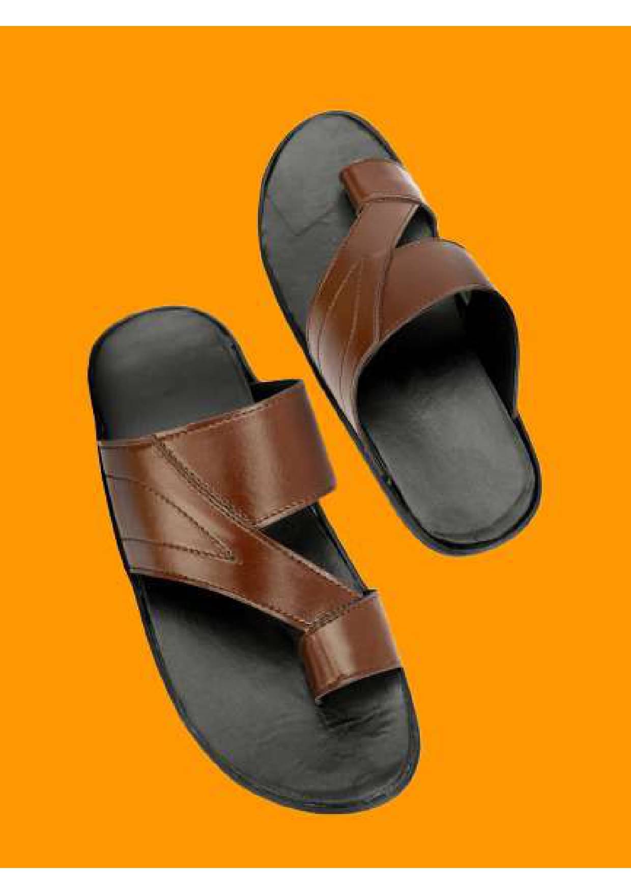     			LYO EAGER Brown Men's Slide Flip Flop
