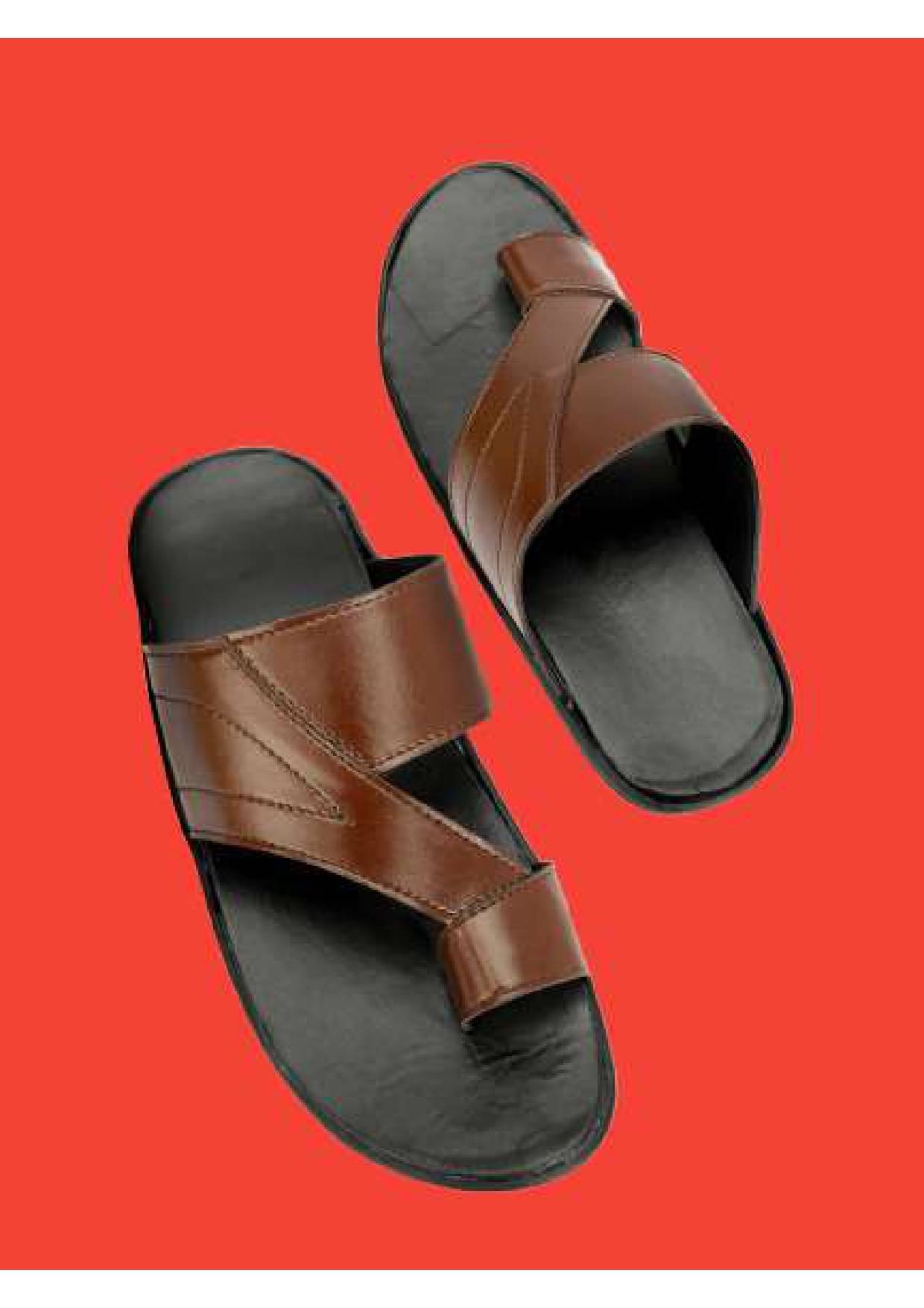     			LYO EAGER Brown Men's Slide Flip Flop