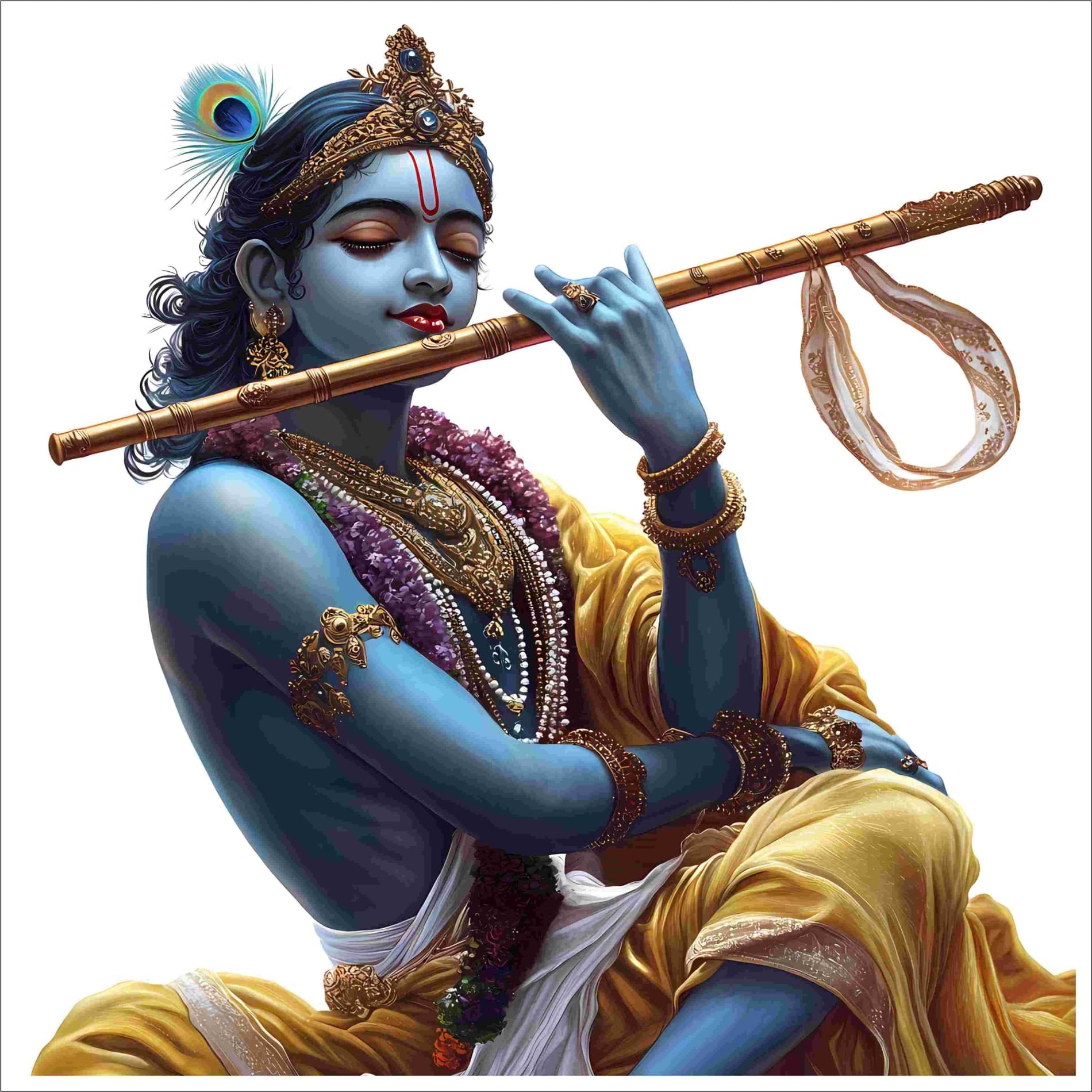 Lord Krishna with Flute Vinyl Wall Sticker | 12x12 Inches Spiritual Home & Temple Decor Lord Krishna with Flute Vinyl Wall Sticker | 12x12 Inches Spiritual Home & Temple Decor