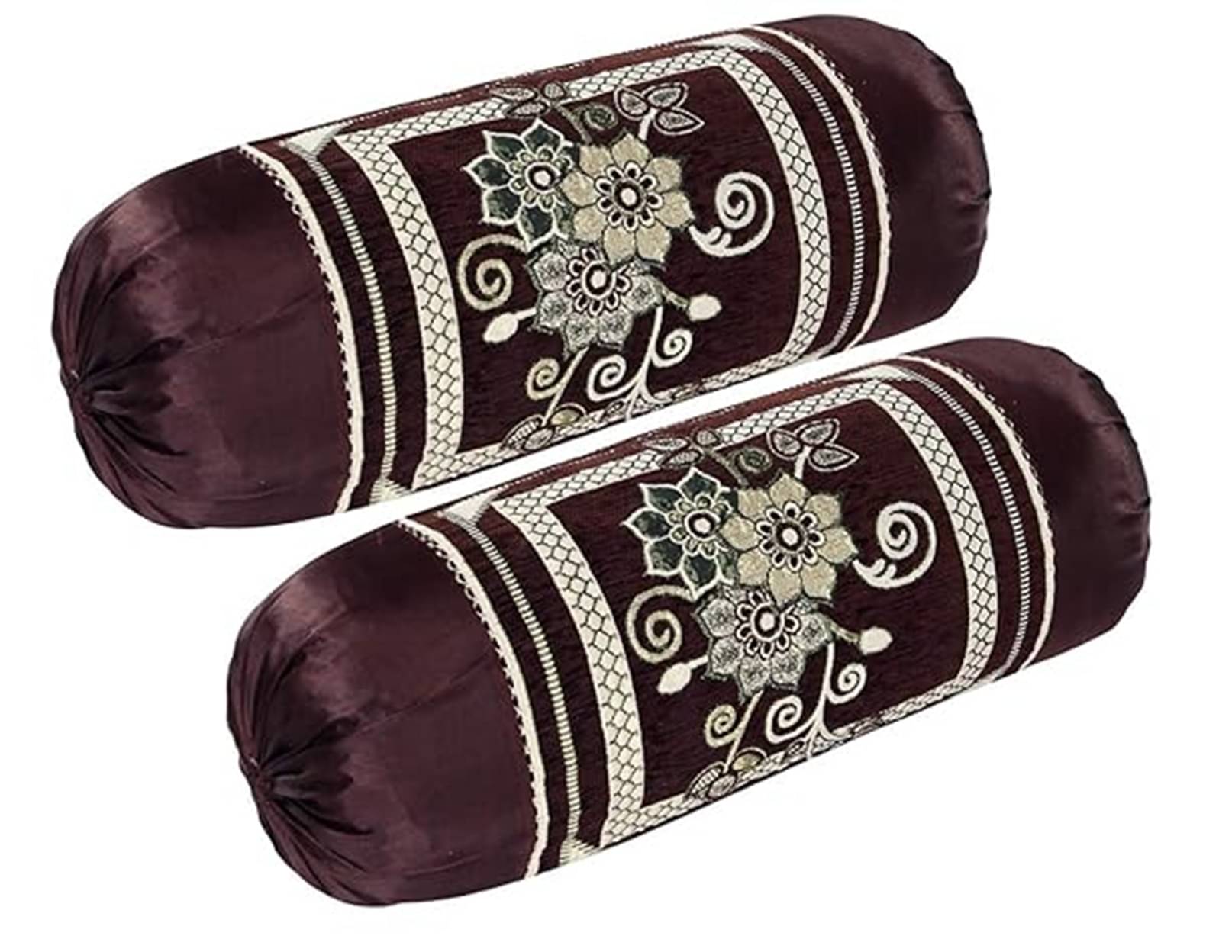     			MAHALUXMI COLLECTION Set of 2 Polyester Bolster Covers